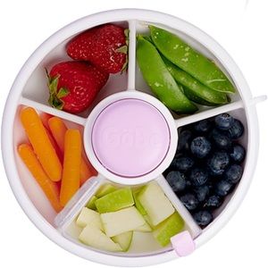 Gobe pink toddler snack spinner plate